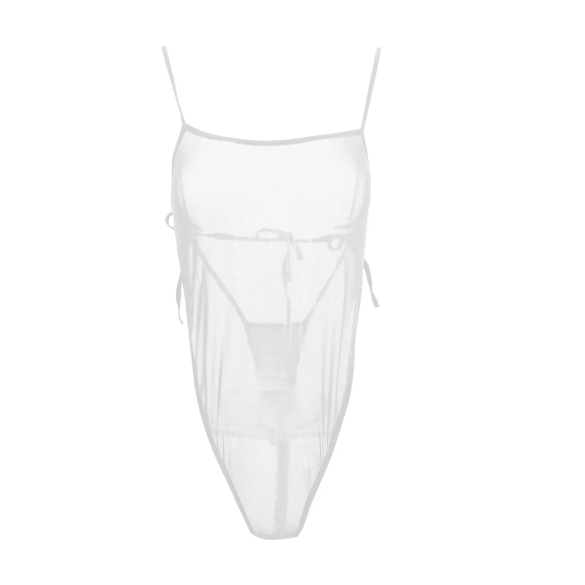 Body La Transparente noir en maille avec détail lacé au dos signé Guappaa