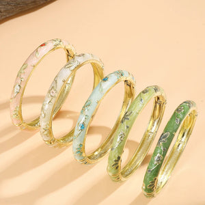 Bracelets Fleurs d’Ibiza style 3 avec base en cuivre et décor floral émaillé Guappaa