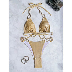 Maillot Sitges à haut triangle réglable, vue finale de l’ensemble bikini femme taille basse