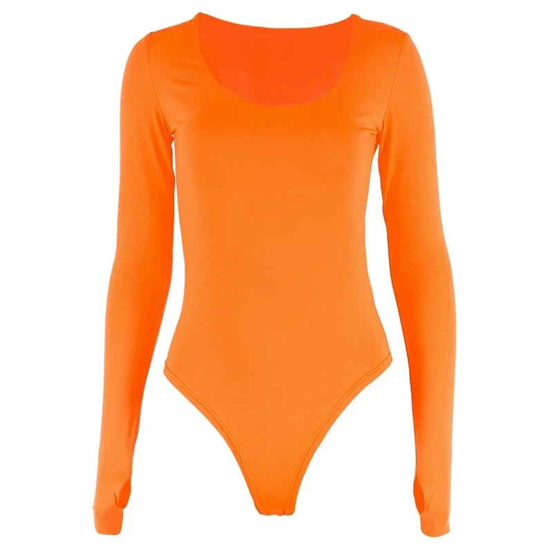 Body Flamme moulant de couleur néon, col rond et manches longues – GUAPPAA – photo 6