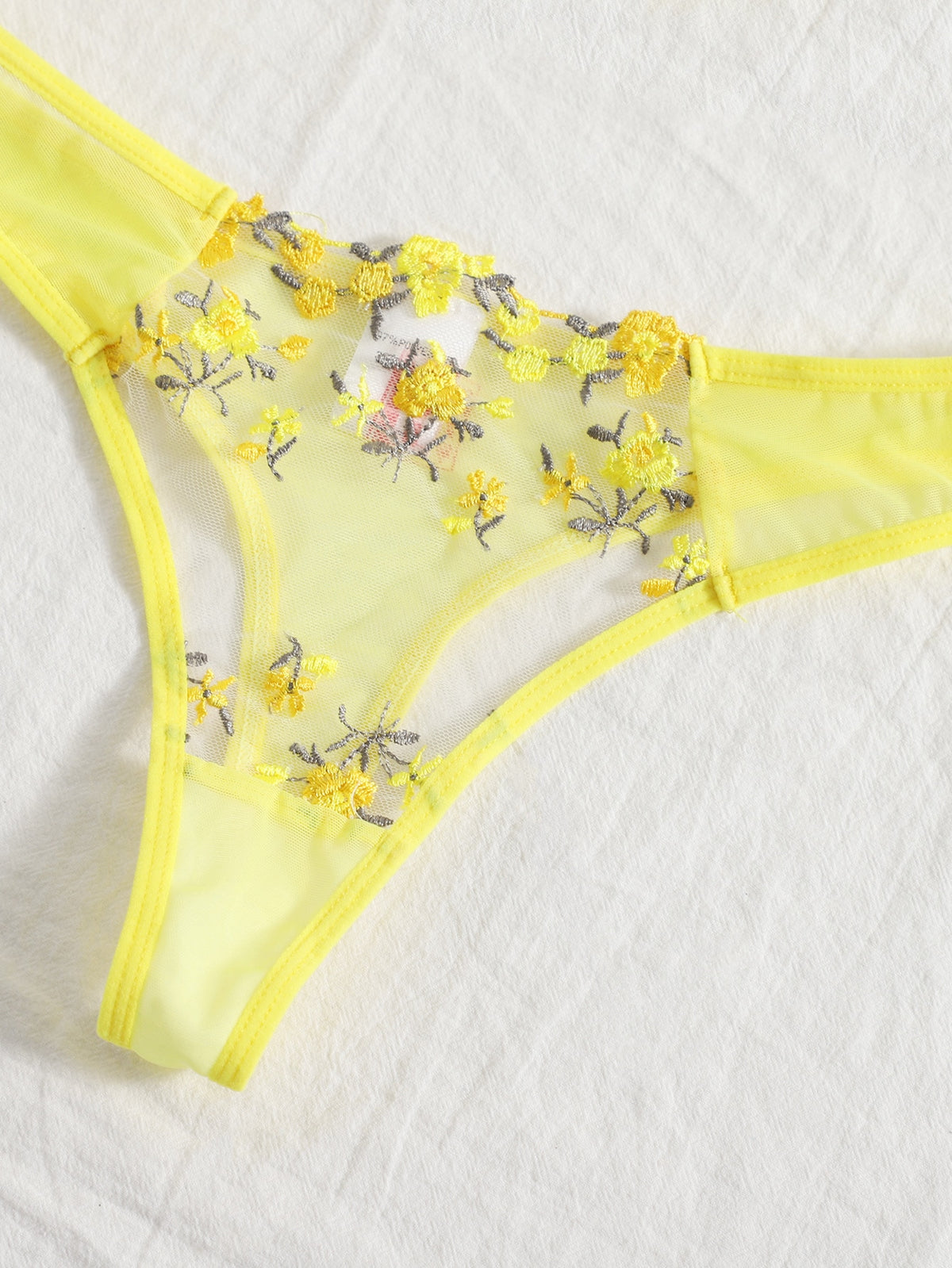 Ensemble soutien-gorge et string fleuris transparents Lila - GUAPPAA