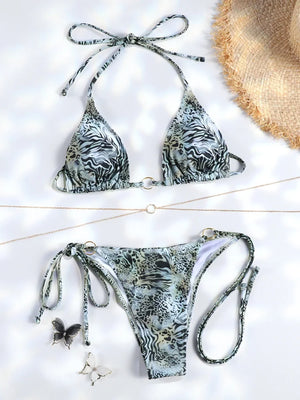La Chainette - Micro Bikini Triangle Imprime Chaines Taille Basse Jaune - Maillot de bain - image 9