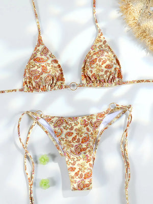 La Chainette - Micro Bikini Triangle Imprime Chaines Taille Basse Jaune - Maillot de bain - image 10