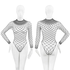 La Résille - Body Dentelle Manches Longues Taille Unique 43-Black - Body - image 6