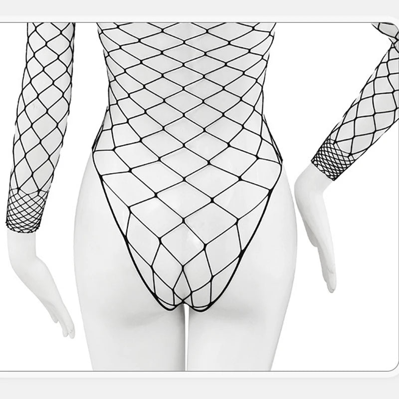 La Résille - Body Dentelle Manches Longues Taille Unique 43-Black - Body - image 7