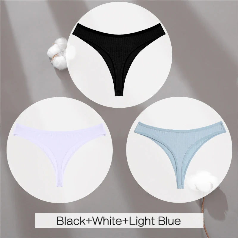 Lot de 3 strings coton taille basse femme Les Essentiels