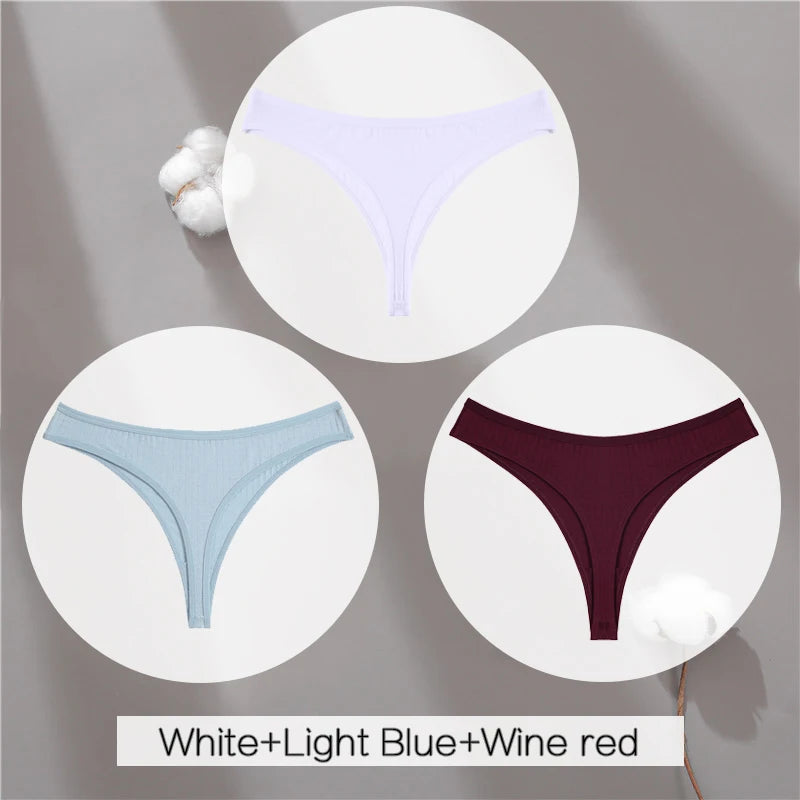 Lot de 3 strings coton taille basse femme Les Essentiels