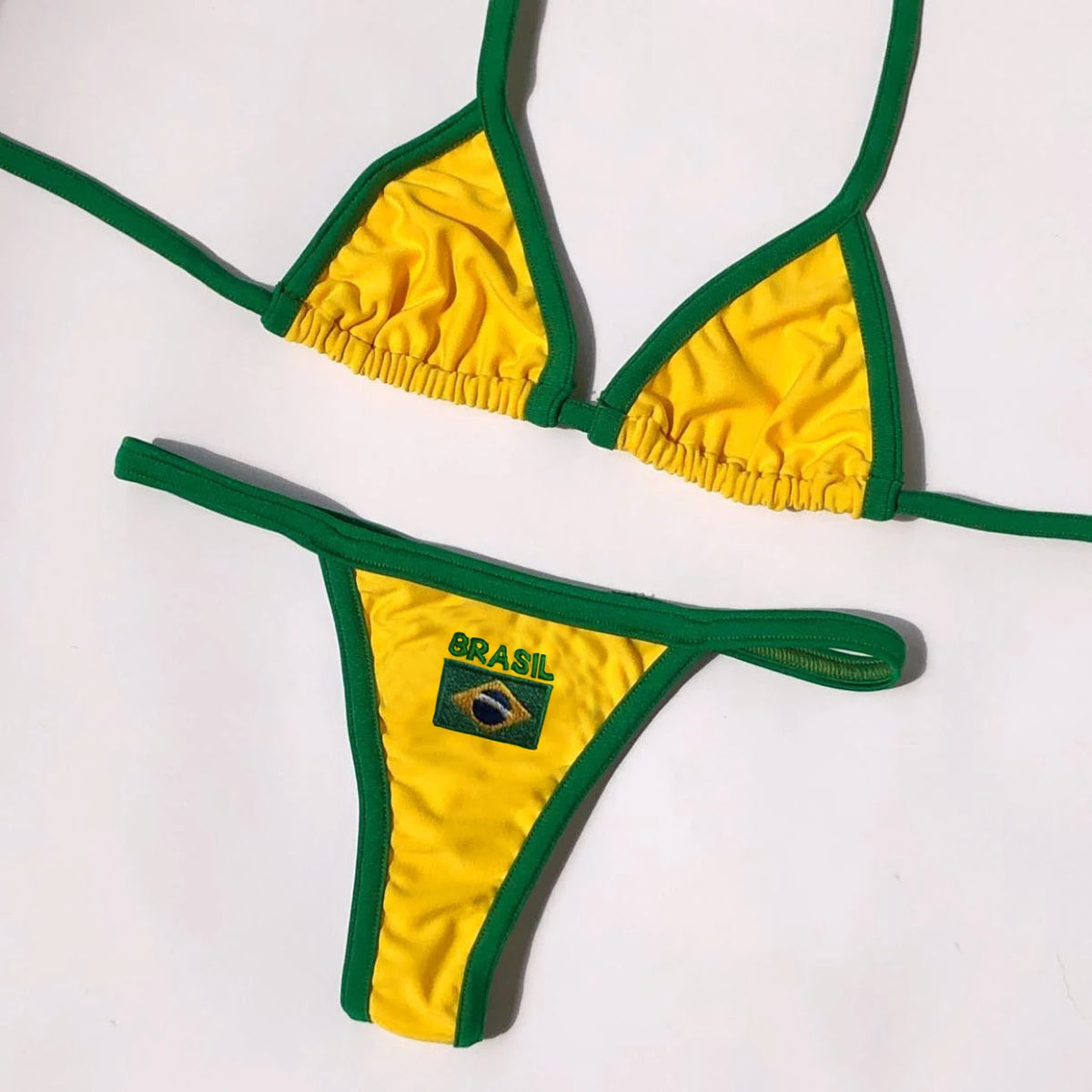 Maillot de bain brésil string ficelle triangle Sao Paulo jaune-vert bleu-blanc – 48894615781719|48894615814487|48894615847255|48894616011095