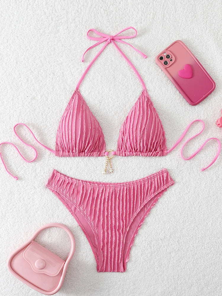 Maillot de bain échancré plissé deux pièces La Calpe
