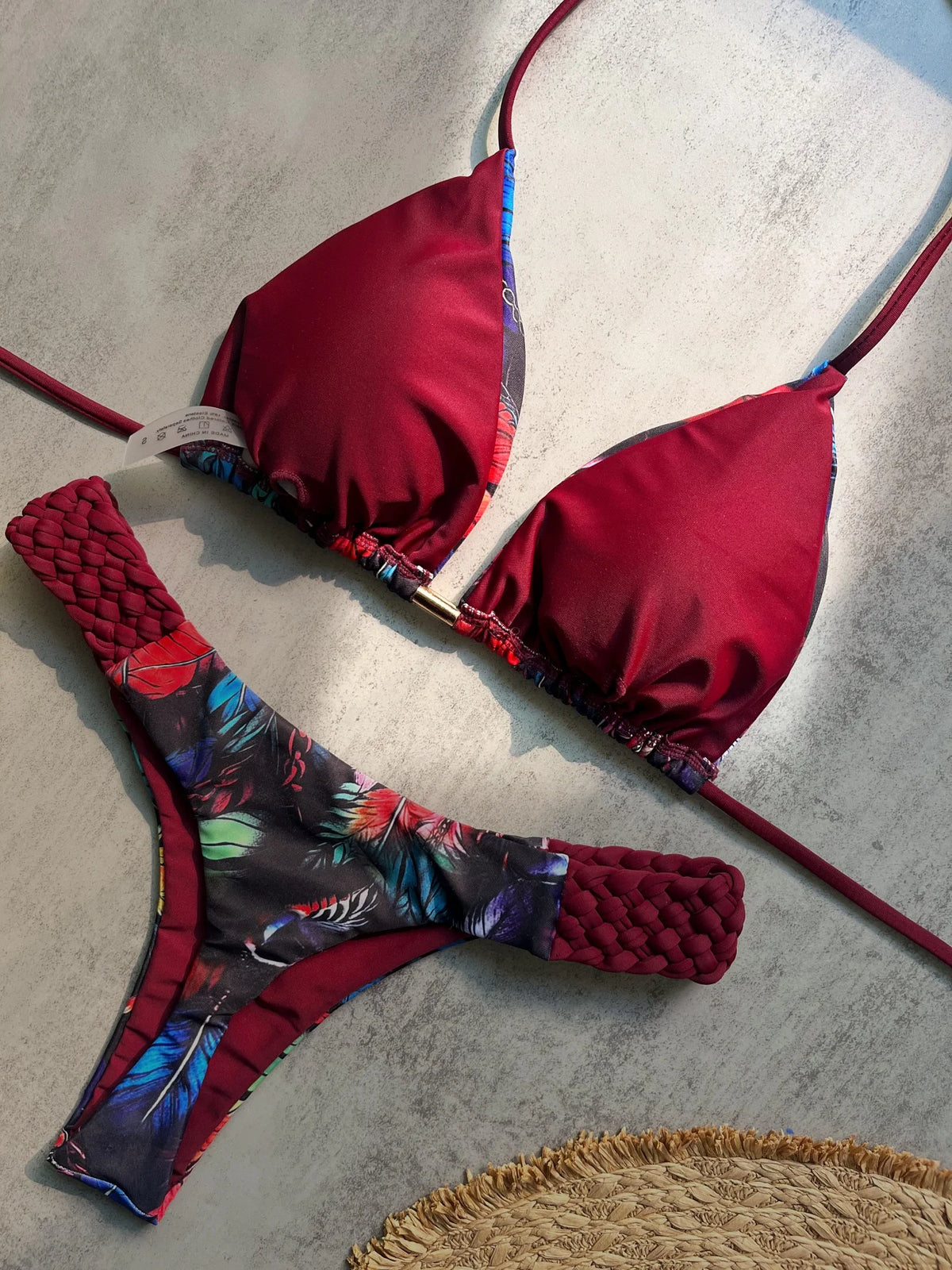 Vue de face du bikini L’Éclat Nomade rembourré sans armatures et à lacets