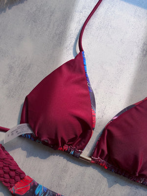 Détail des lacets du haut licou du bikini L’Éclat Nomade