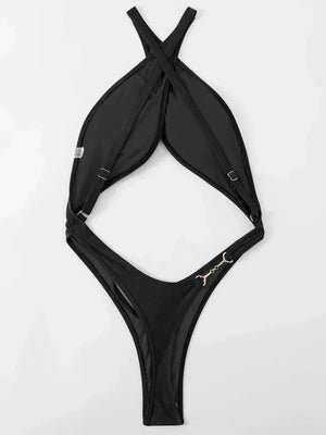 Monokini une pièce dos nu bretelles croisées La Croisée