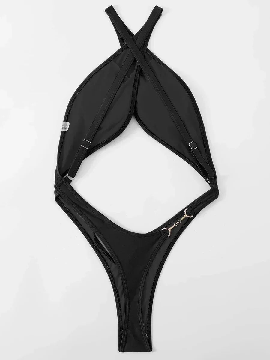 Monokini une pièce dos nu bretelles croisées La Croisée