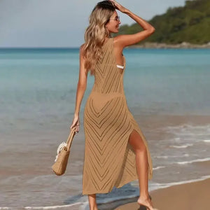 Robe de plage La Maille Solaire en coloris kaki