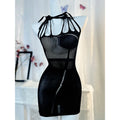 Robe de plage résille noire Le Voile Solaire ajourée, vue principale du cover-up femme