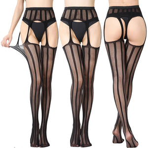 Les Jambes Noires, bas résille et porte-jarretelles Nuit Rouge – visuel 11