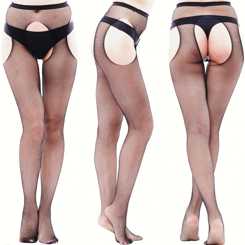 Les Jambes Noires, bas résille et porte-jarretelles Nuit Rouge – visuel 20