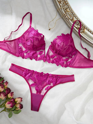 Ensemble lingerie floral brodé Le Marais — vue 28