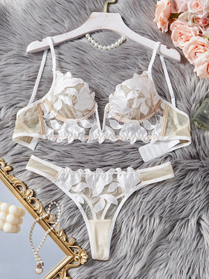 Ensemble lingerie floral brodé Le Marais — vue 29