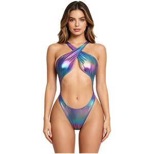 Dos croisé du maillot une pièce Cala Opale avec bretelles non réglables Guappaa