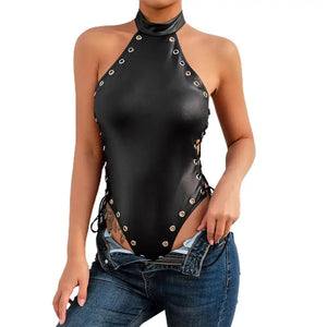 Présentation du maillot une pièce noir Cala Nocturna avec détails latéraux Guappaa
