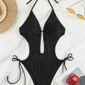 Maillot de bain une pièce découpé La Ligne Solaire noir face