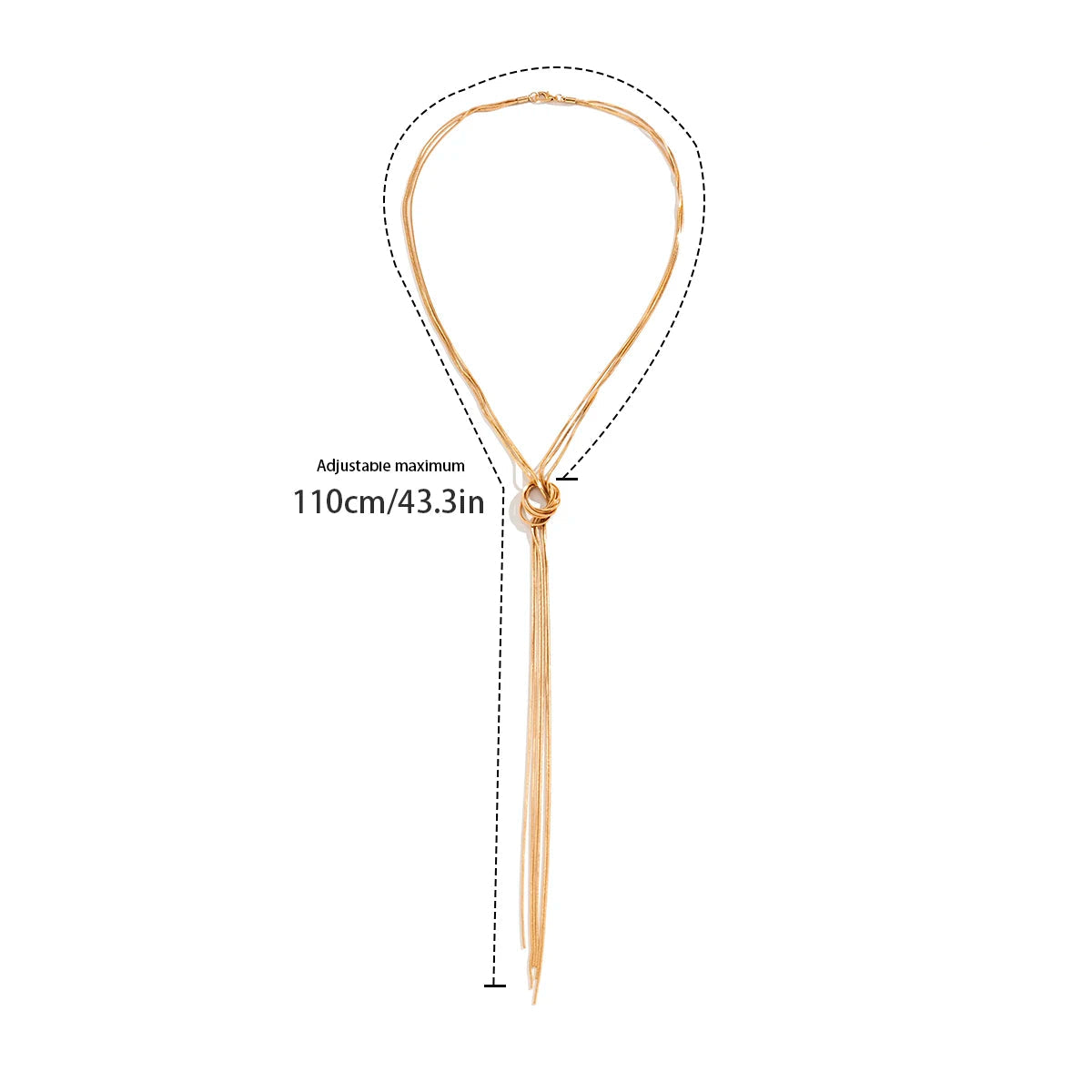 Collier femme doré multi brins noué tombant Illias - GUAPPAA