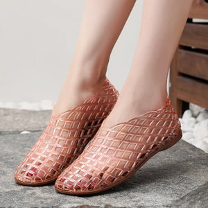 Sandales Cala Marea rouges en PVC à enfiler avec talon plat pour femme