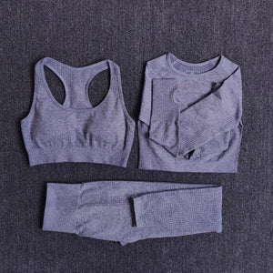 Ensemble fitness femme trois pièces crop-top pull et legging Performax - GUAPPAA