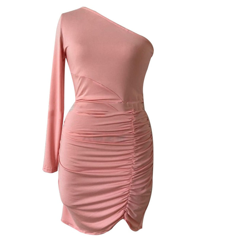 Mini robe asymétrique à une manche épaule dénudée Kiss - GUAPPAA