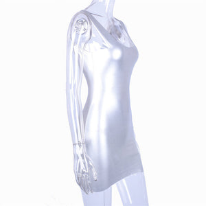 Robe sexy courte moulante argentée S M L XL Silverstar - GUAPPAA