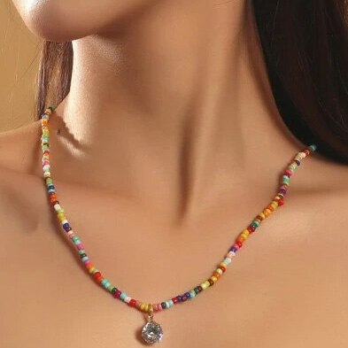 Collier bohème femme à perles ras de cou Kita - GUAPPAA