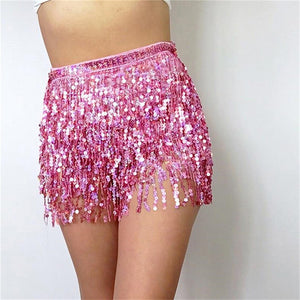 Paréo Mini-jupe sequins à nouer sexy Alma - GUAPPAA