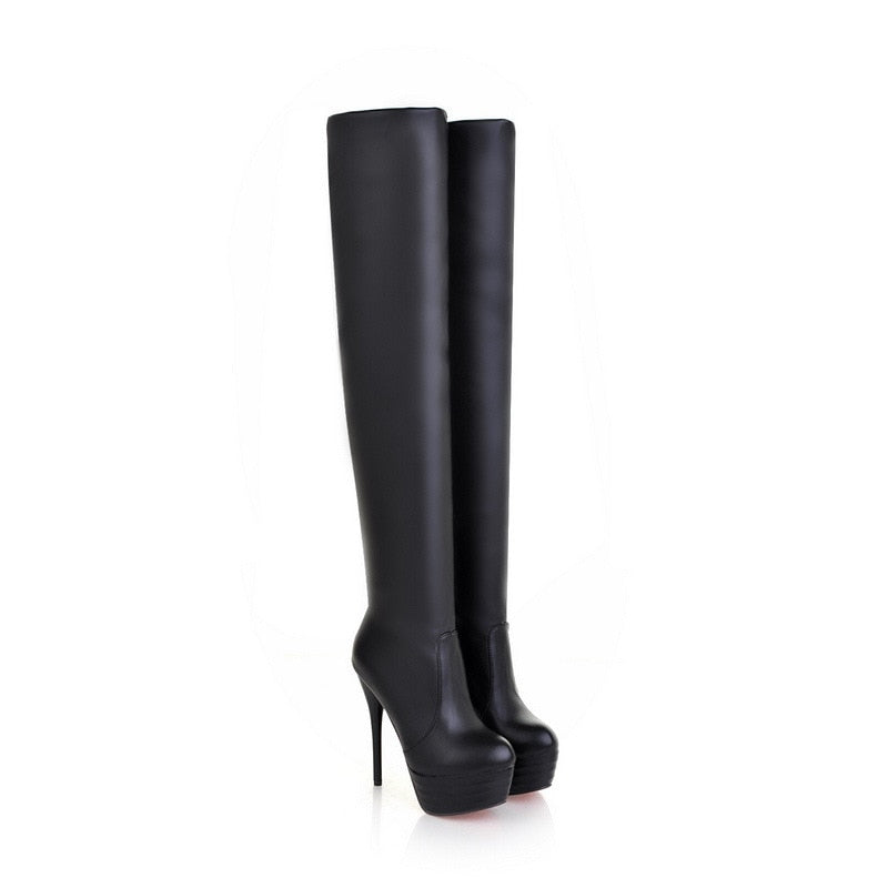 Cuissardes talons aiguille en simili 34-43 Melrose Café - GUAPPAA