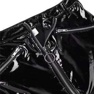 Mini jupe latex à tirette et poches Les Douches - GUAPPAA