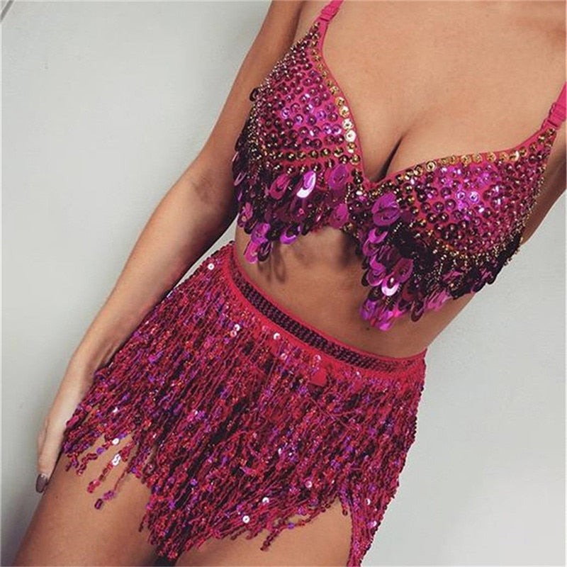 Paréo Mini-jupe sequins à nouer sexy Alma - GUAPPAA