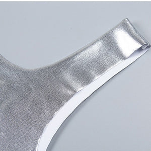 Robe sexy courte moulante argentée S M L XL Silverstar - GUAPPAA