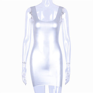 Robe sexy courte moulante argentée S M L XL Silverstar - GUAPPAA