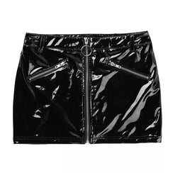Mini jupe latex à tirette et poches Les Douches - GUAPPAA