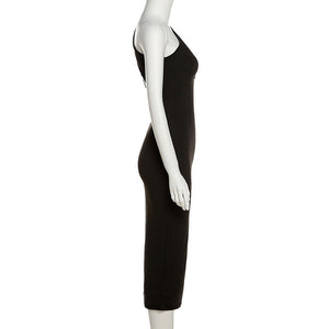 Robe une épaule moulante mi longue décolleté asymétrique Laora - GUAPPAA