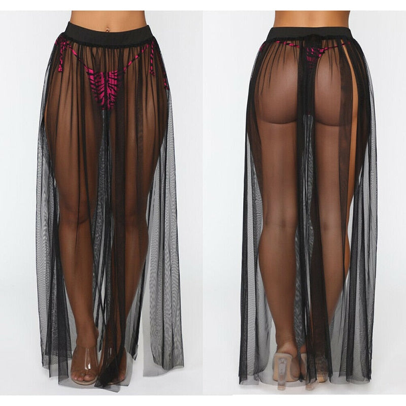 Jupe longue transparente effet tulle Plage Privée - GUAPPAA