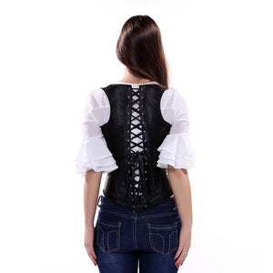 Haut corset seins nus en skaï noir femme Sainteté - GUAPPAA