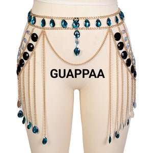 Tenue sexy strass ensemble deux pièces strip-tease gogo-dance carnaval free rave party La Parade - GUAPPAA