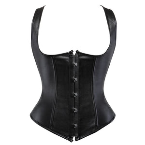Haut corset seins nus en skaï noir femme Sainteté - GUAPPAA