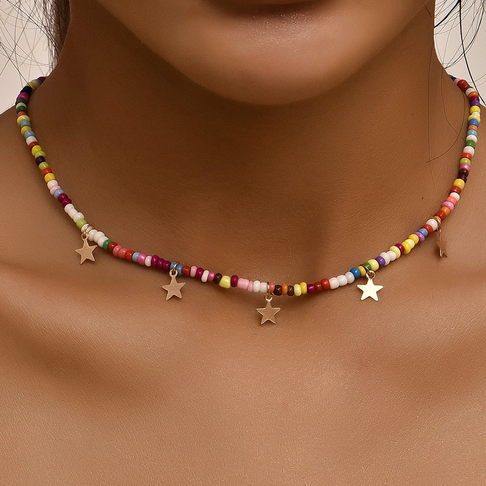 Collier bohème femme à perles ras de cou Kita - GUAPPAA