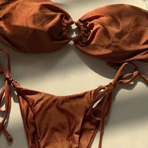 Roseale mini bikini string ficelle bandeau deux pièces - GUAPPAA