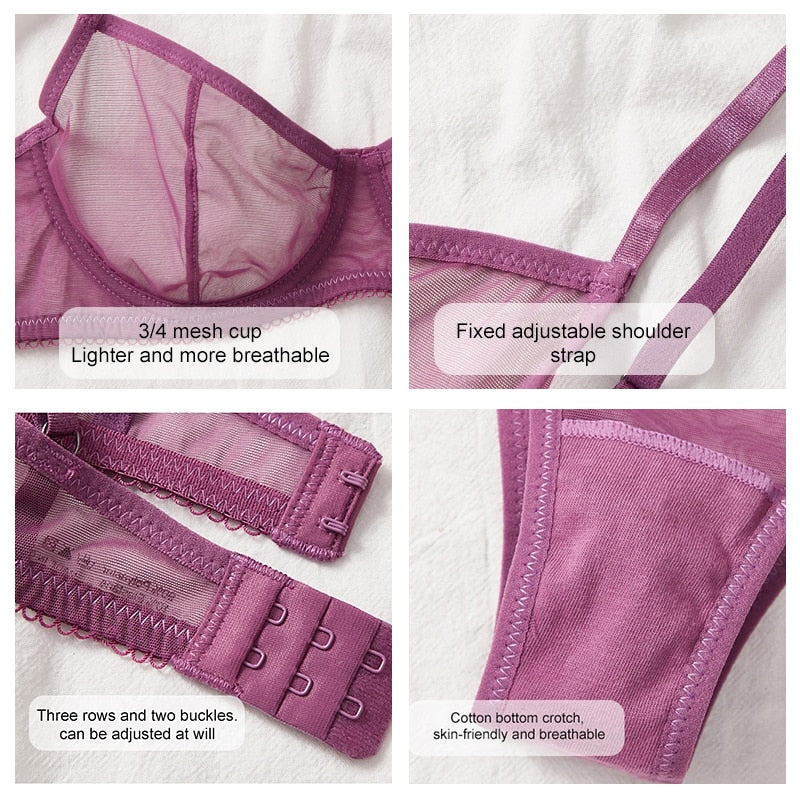 Ensemble deux pièces de lingerie fine transparente sexy Attiser - GUAPPAA
