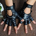 Gants sans doigts à rivets en simili femme punk rock Kiss - GUAPPAA