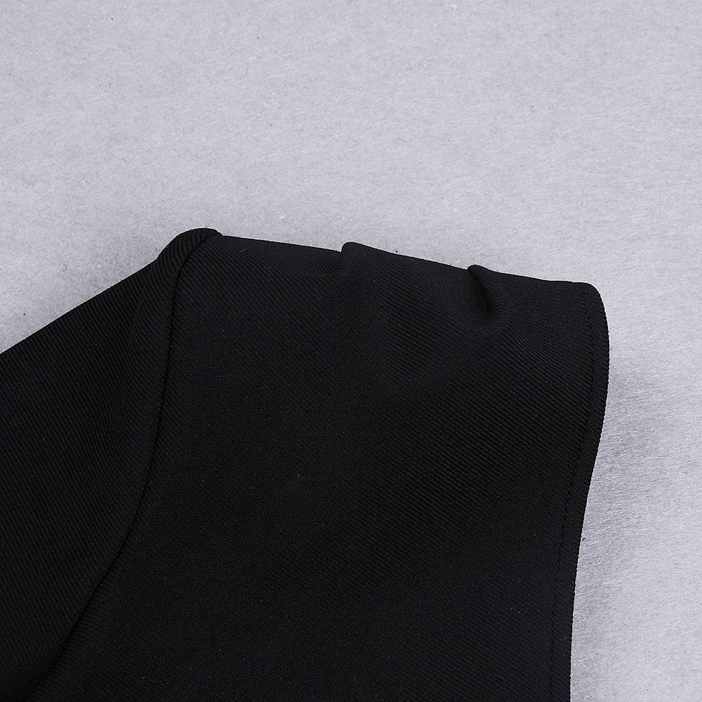 Robe cocktail asymétrique à strass une manche Coco - GUAPPAA