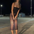 Robe fourreau noire transparente longue Midnight - GUAPPAA